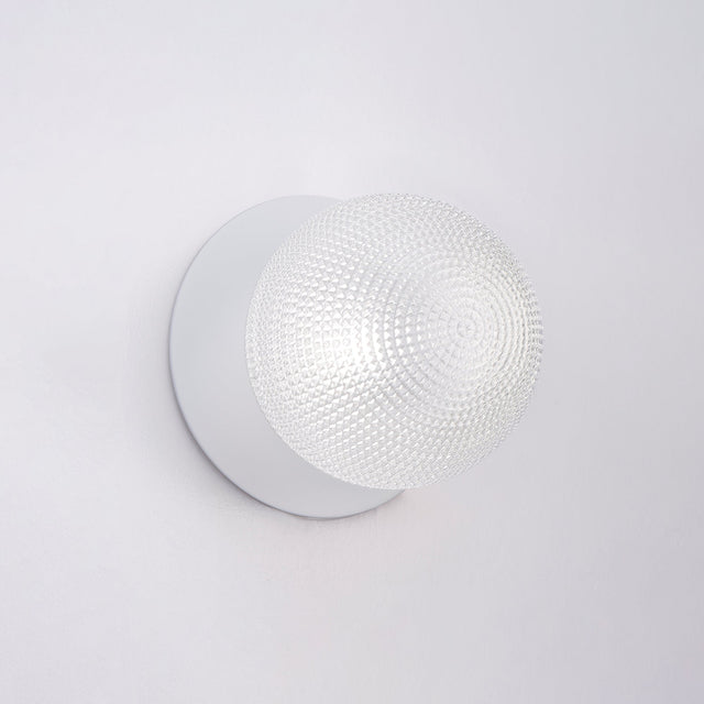 Odessa Small Diamond Cut LED Wall Light 8.5W 4000K Clear & Matt White - LM002WL048