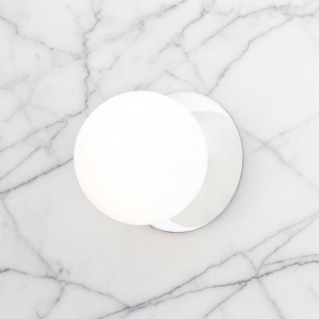 Odessa Small LED Wall Light 8.5W 4000K Frosted Opal & Chrome - LM002WL049