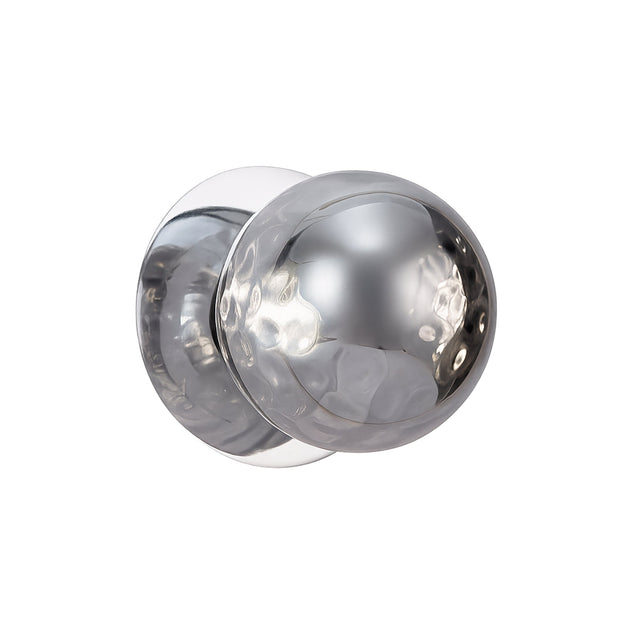 Odessa Small Molten Ripple LED Wall Light 8.5W 4000K Smoky & Chrome - LM002WL051
