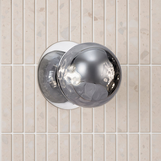 Odessa Small Molten Ripple LED Wall Light 8.5W 4000K Smoky & Chrome - LM002WL051
