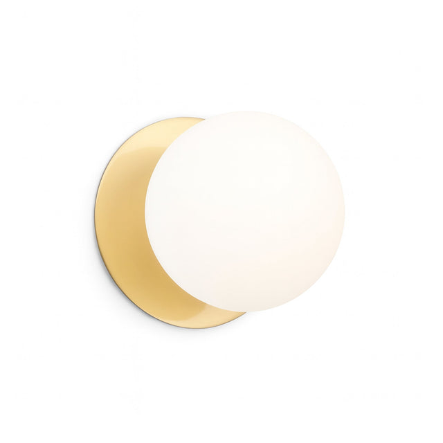 Odessa Small LED Wall Light 8.5W 4000K Frosted Opal & Brass - LM002WL053