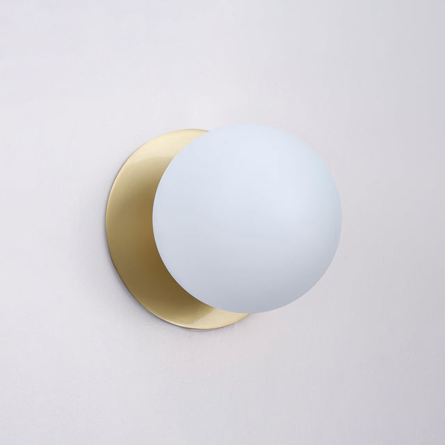 Odessa Small LED Wall Light 8.5W 4000K Frosted Opal & Brass - LM002WL053