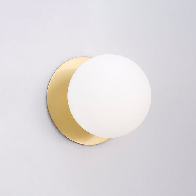Odessa Small LED Wall Light 8.5W 4000K Frosted Opal & Brass - LM002WL053