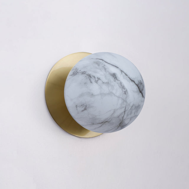 Odessa Small LED Wall Light 8.5W 4000K Marble Opal & Brass - LM002WL054