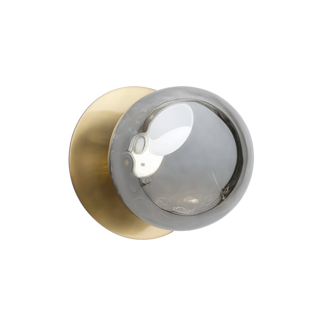 Odessa Small Molten Ripple LED Wall Light 8.5W 4000K Smoky & Brass - LM002WL055