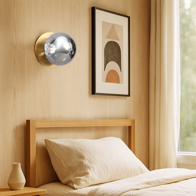 Odessa Small Molten Ripple LED Wall Light 8.5W 4000K Smoky & Brass - LM002WL055