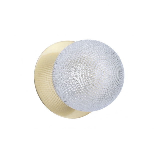 Odessa Small Diamond Cut LED Wall Light 8.5W 4000K Clear & Brass - LM002WL056