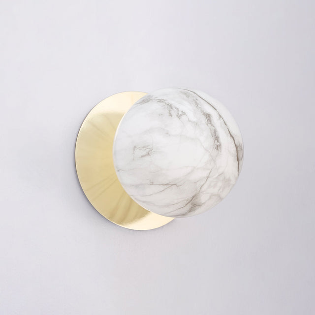 Odessa Small LED Wall Light 8.5W 4000K Marble Opal & Gold - LM002WL058