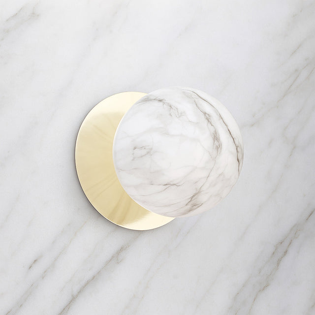 Odessa Small LED Wall Light 8.5W 4000K Marble Opal & Gold - LM002WL058