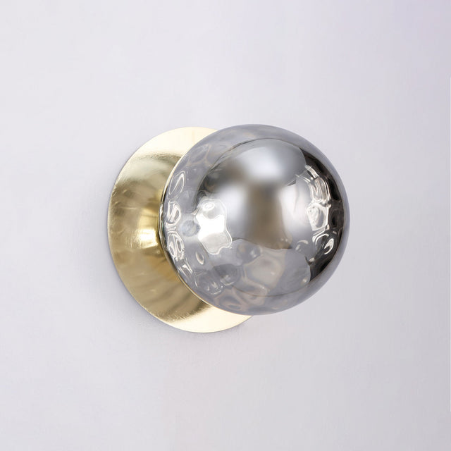 Odessa Small Molten Ripple LED Wall Light 8.5W 4000K Smoky & Gold - LM002WL059