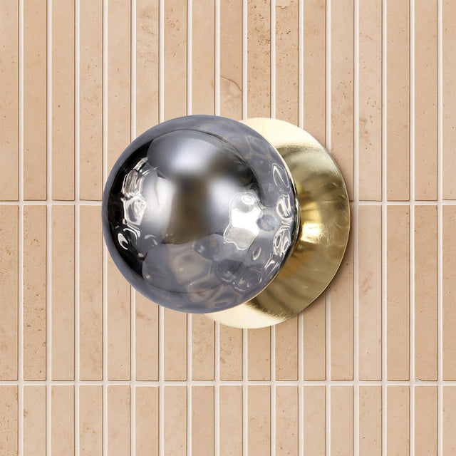 Odessa Small Molten Ripple LED Wall Light 8.5W 4000K Smoky & Gold - LM002WL059