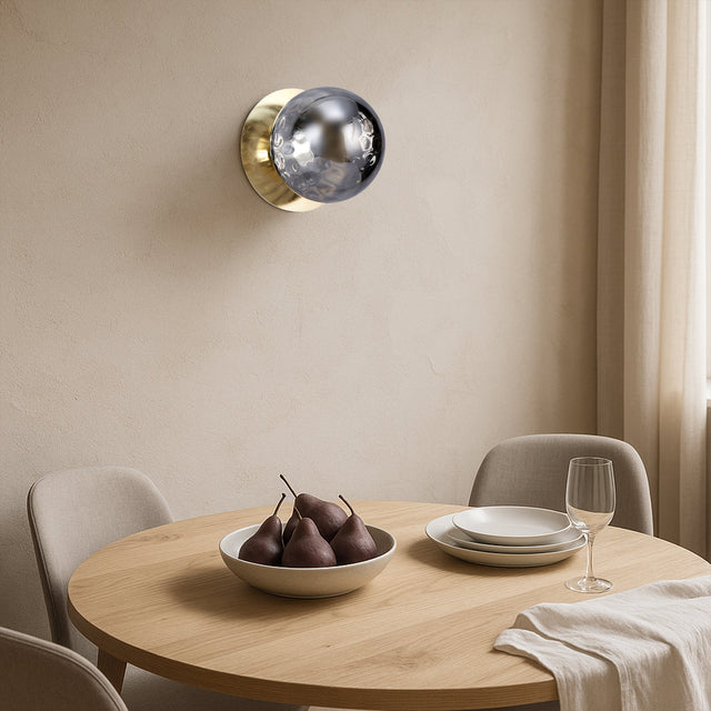 Odessa Small Molten Ripple LED Wall Light 8.5W 4000K Smoky & Gold - LM002WL059