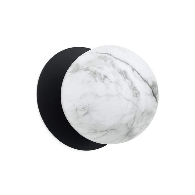 Odessa Large LED Wall Light 8.5W 4000K Marble Opal & Matt Black - LM002WL062