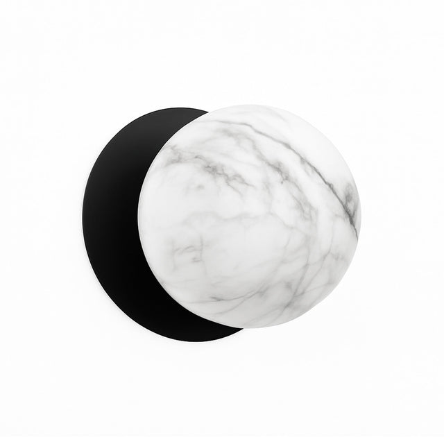 Odessa Large LED Wall Light 8.5W 4000K Marble Opal & Matt Black - LM002WL062