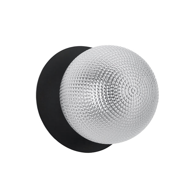 Odessa Large Diamond Cut LED Wall Light 8.5W 4000K Clear & Matt Black - LM002WL064