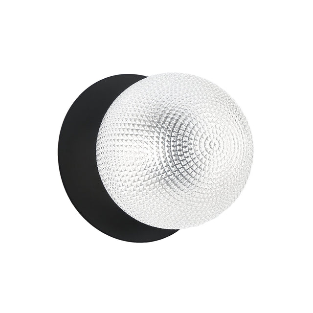 Odessa Large Diamond Cut LED Wall Light 8.5W 4000K Clear & Matt Black - LM002WL064