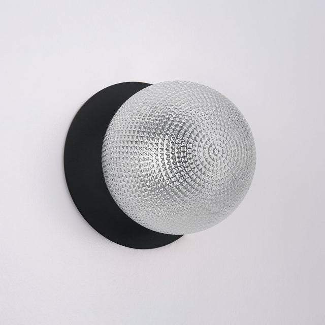 Odessa Large Diamond Cut LED Wall Light 8.5W 4000K Clear & Matt Black - LM002WL064