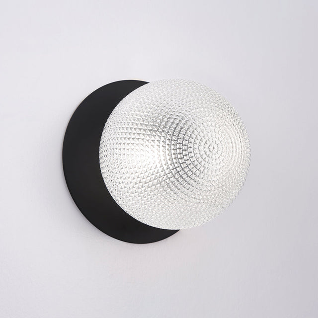 Odessa Large Diamond Cut LED Wall Light 8.5W 4000K Clear & Matt Black - LM002WL064