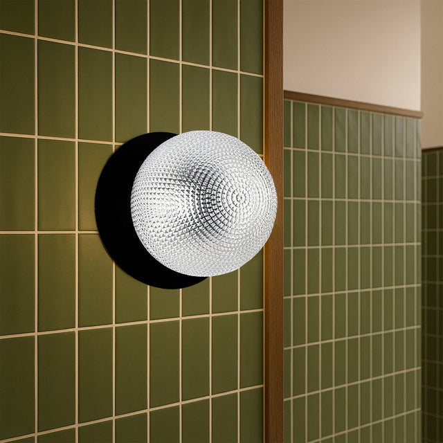 Odessa Large Diamond Cut LED Wall Light 8.5W 4000K Clear & Matt Black - LM002WL064