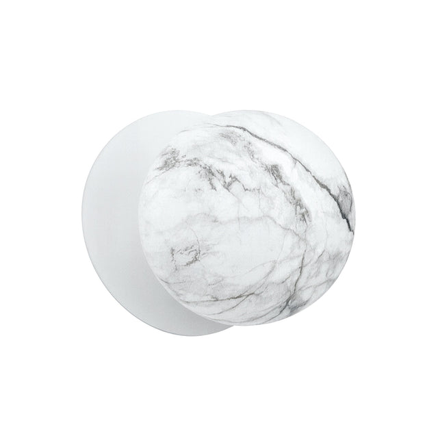 Odessa Large LED Wall Light 8.5W 4000K Marble Opal & Matt White - LM002WL066