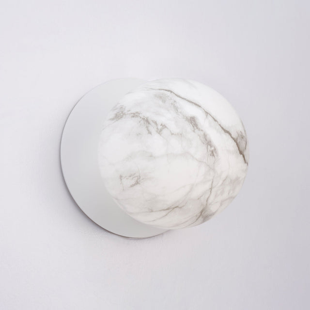 Odessa Large LED Wall Light 8.5W 4000K Marble Opal & Matt White - LM002WL066