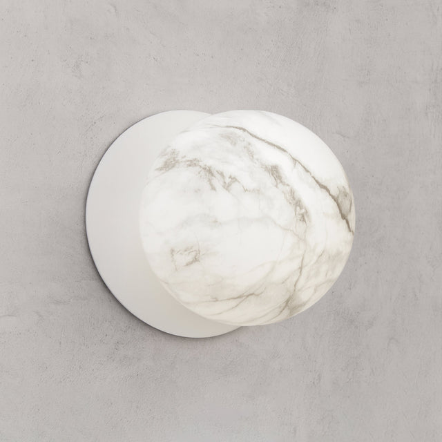 Odessa Large LED Wall Light 8.5W 4000K Marble Opal & Matt White - LM002WL066