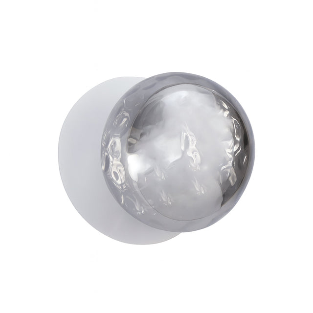 Odessa Large Molten Ripple LED Wall Light 8.5W 4000K Smoky & Matt White - LM002WL067