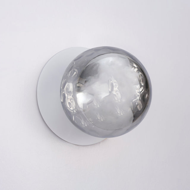 Odessa Large Molten Ripple LED Wall Light 8.5W 4000K Smoky & Matt White - LM002WL067