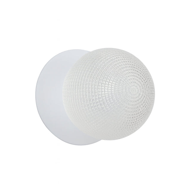 Odessa Large Diamond Cut LED Wall Light 8.5W 4000K Clear & Matt White - LM002WL068
