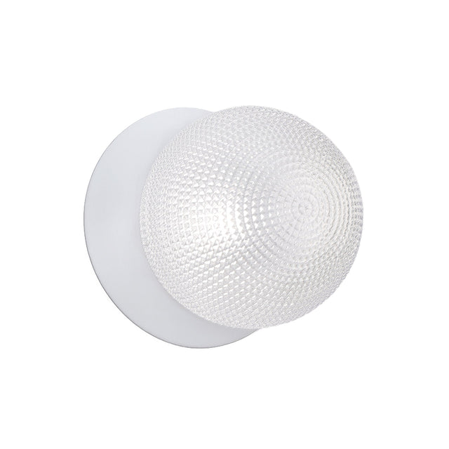 Odessa Large Diamond Cut LED Wall Light 8.5W 4000K Clear & Matt White - LM002WL068