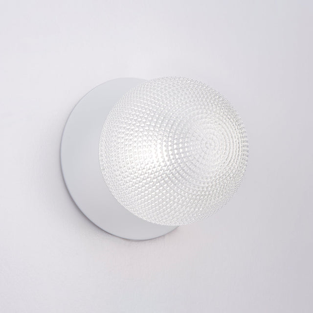 Odessa Large Diamond Cut LED Wall Light 8.5W 4000K Clear & Matt White - LM002WL068