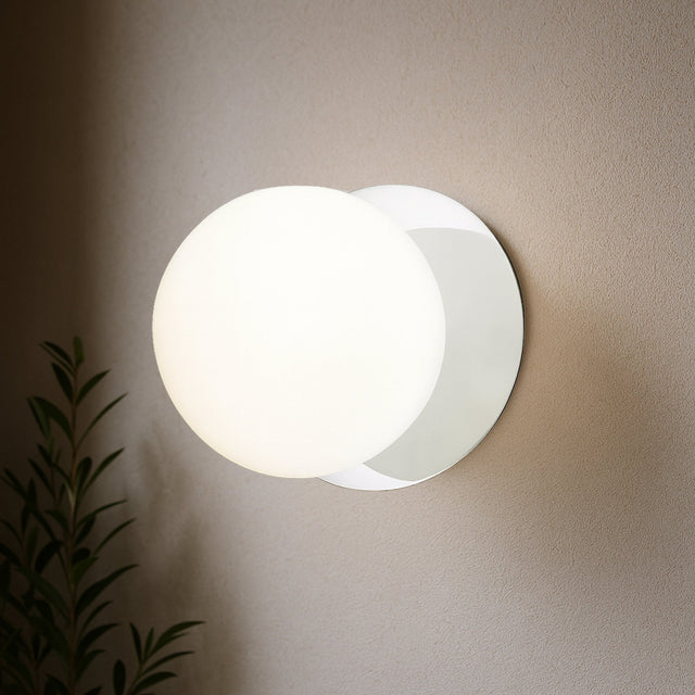 Odessa Large LED Wall Light 8.5W 4000K Frosted Opal & Chrome - LM002WL069