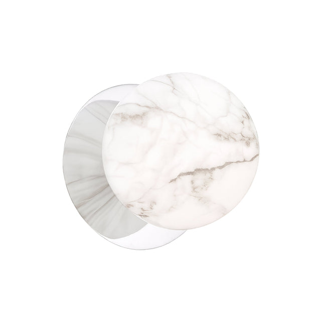 Odessa Large LED Wall Light 8.5W 4000K Marble Opal & Chrome - LM002WL070