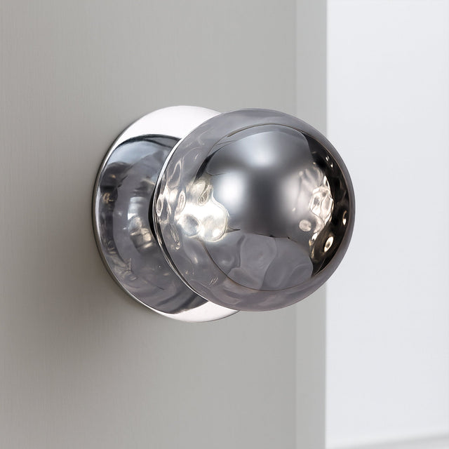 Odessa Large Molten Ripple LED Wall Light 8.5W 4000K Smoky & Chrome - LM002WL071