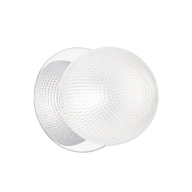 Odessa Large Diamond Cut LED Wall Light 8.5W 4000K Clear & Chrome - LM002WL072