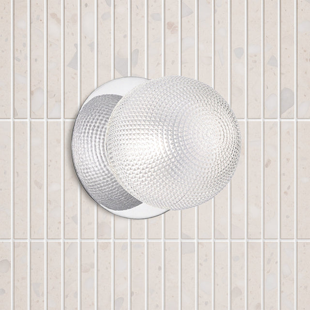 Odessa Small Diamond Cut LED Wall Light 8.5W 4000K Clear & Chrome - LM002WL052