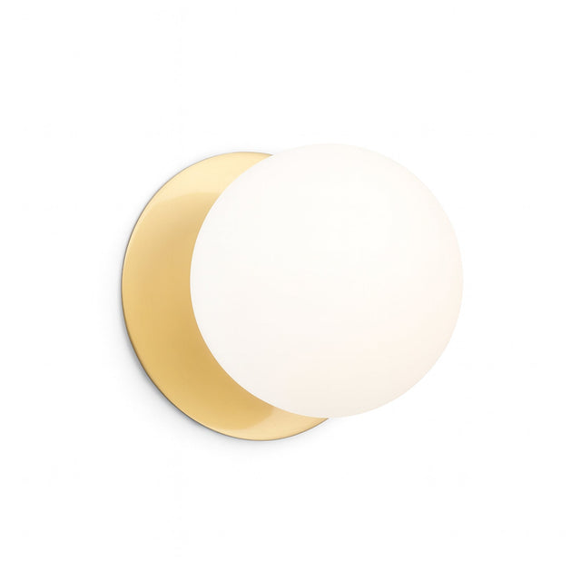 Odessa Large LED Wall Light 8.5W 4000K Frosted Opal & Brass - LM002WL073