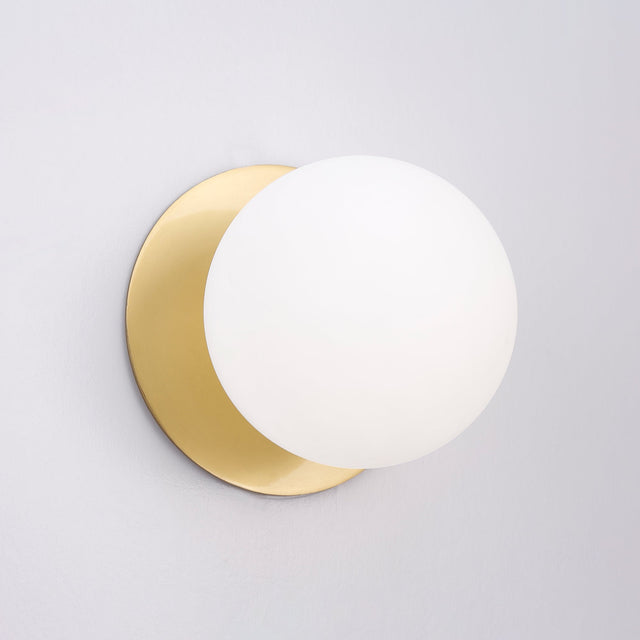Odessa Large LED Wall Light 8.5W 4000K Frosted Opal & Brass - LM002WL073