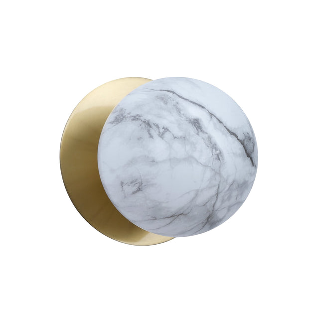 Odessa Large LED Wall Light 8.5W 4000K Marble Opal & Brass - LM002WL074