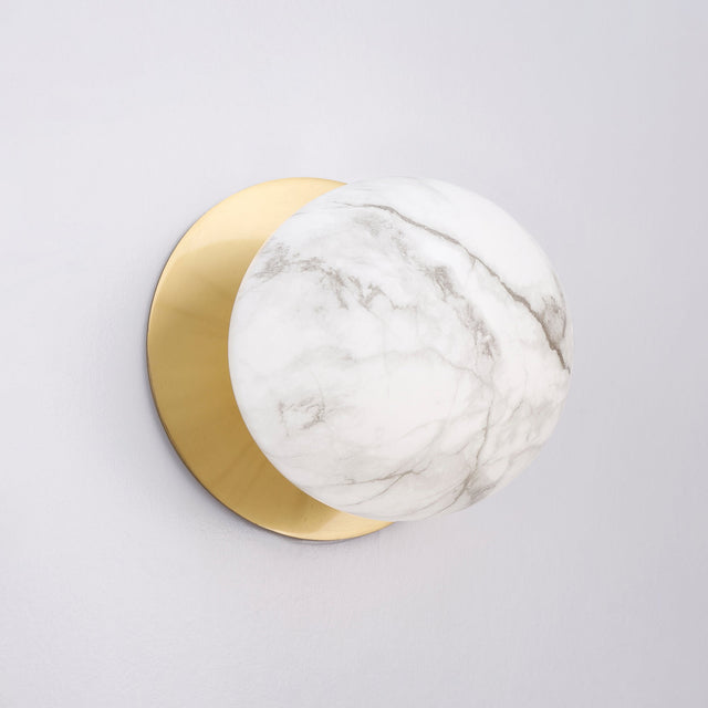 Odessa Large LED Wall Light 8.5W 4000K Marble Opal & Brass - LM002WL074