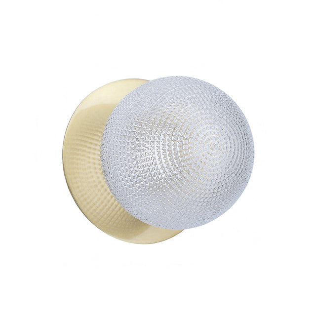 Odessa Large Diamond Cut LED Wall Light 8.5W 4000K Clear & Brass - LM002WL076