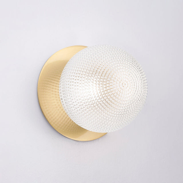 Odessa Large Diamond Cut LED Wall Light 8.5W 4000K Clear & Brass - LM002WL076