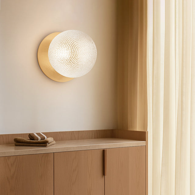 Odessa Large Diamond Cut LED Wall Light 8.5W 4000K Clear & Brass - LM002WL076