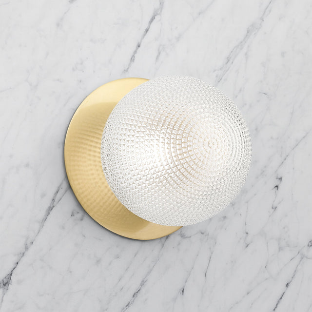 Odessa Large Diamond Cut LED Wall Light 8.5W 4000K Clear & Brass - LM002WL076