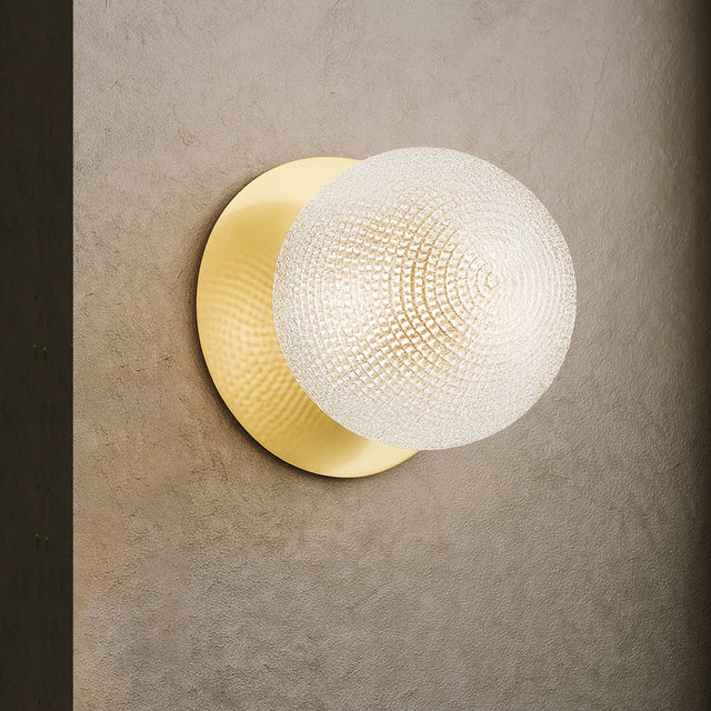 Odessa Large Diamond Cut LED Wall Light 8.5W 4000K Clear & Brass - LM002WL076