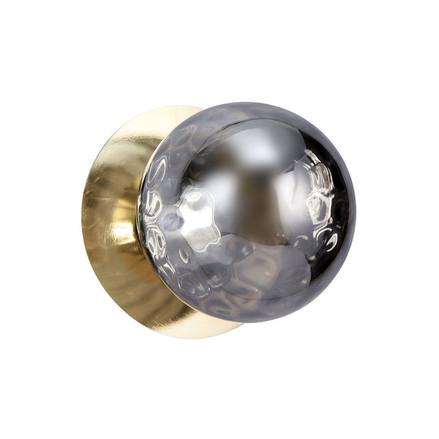 Odessa Large Molten Ripple LED Wall Light 8.5W 4000K Smoky & Gold - LM002WL079