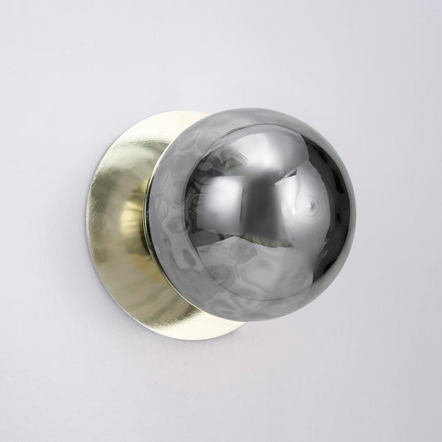 Odessa Large Molten Ripple LED Wall Light 8.5W 4000K Smoky & Gold - LM002WL079