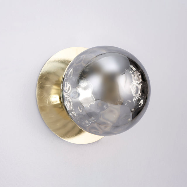 Odessa Large Molten Ripple LED Wall Light 8.5W 4000K Smoky & Gold - LM002WL079