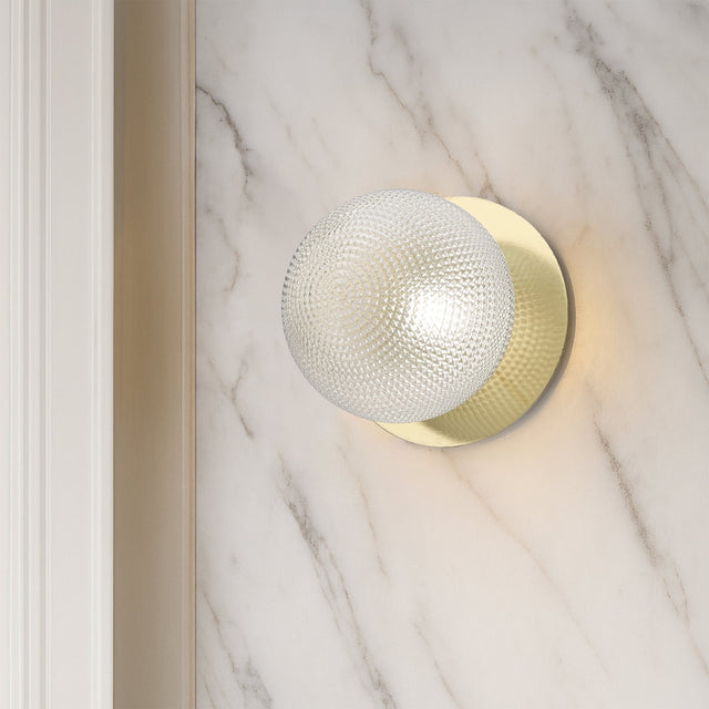 Odessa Large Diamond Cut LED Wall Light 8.5W 4000K Clear & Gold - LM002WL080