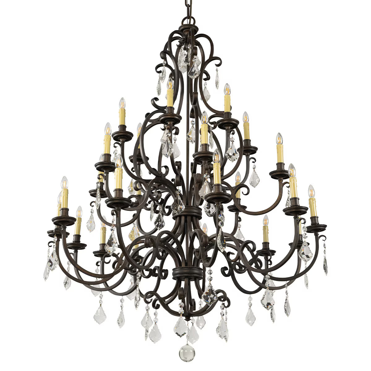 Louis 15th 24 Light Crystal Chandelier Bronze - 1000292